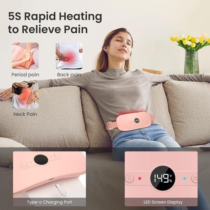 Menstrual Heating Device, Rechargeable Period Pain Relief Machine